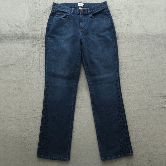 Calvin Klein Jeans Women's Size 6 Blue Mid-Rise Straight Denim Pants 31" Inseam - Picture 1 of 16